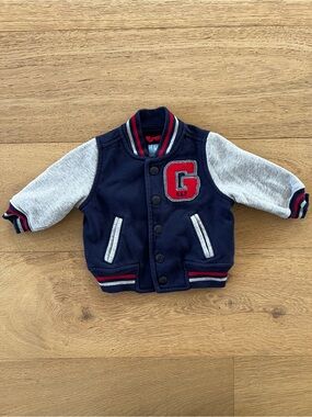 GAP Baby Navy Jacket with Light Gray Label and Red Loop